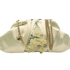 NWT BADGLEY MISCKA SATIN EVENING BAG